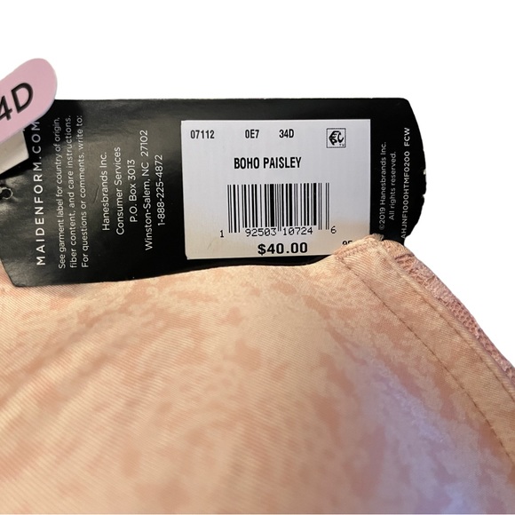 Maidenform bra size 34D Boho Paisley print. NWT. - Picture 4 of 4